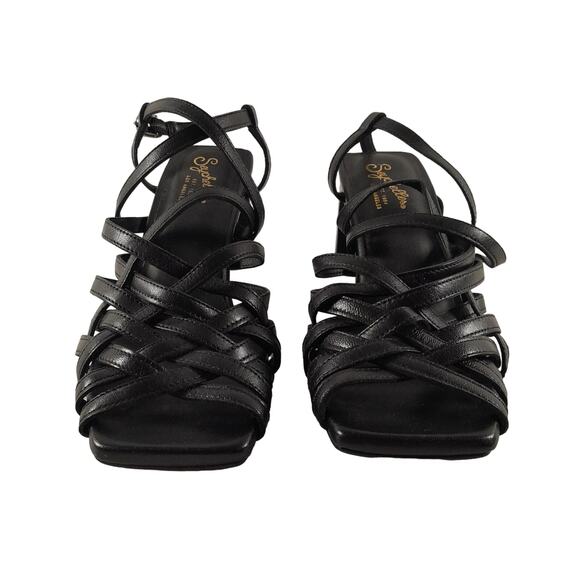 Seychelles‎ Black Leather Strappy Sandal Women 7 NWOB Basic Minimalist lagenlook - Picture 1 of 6